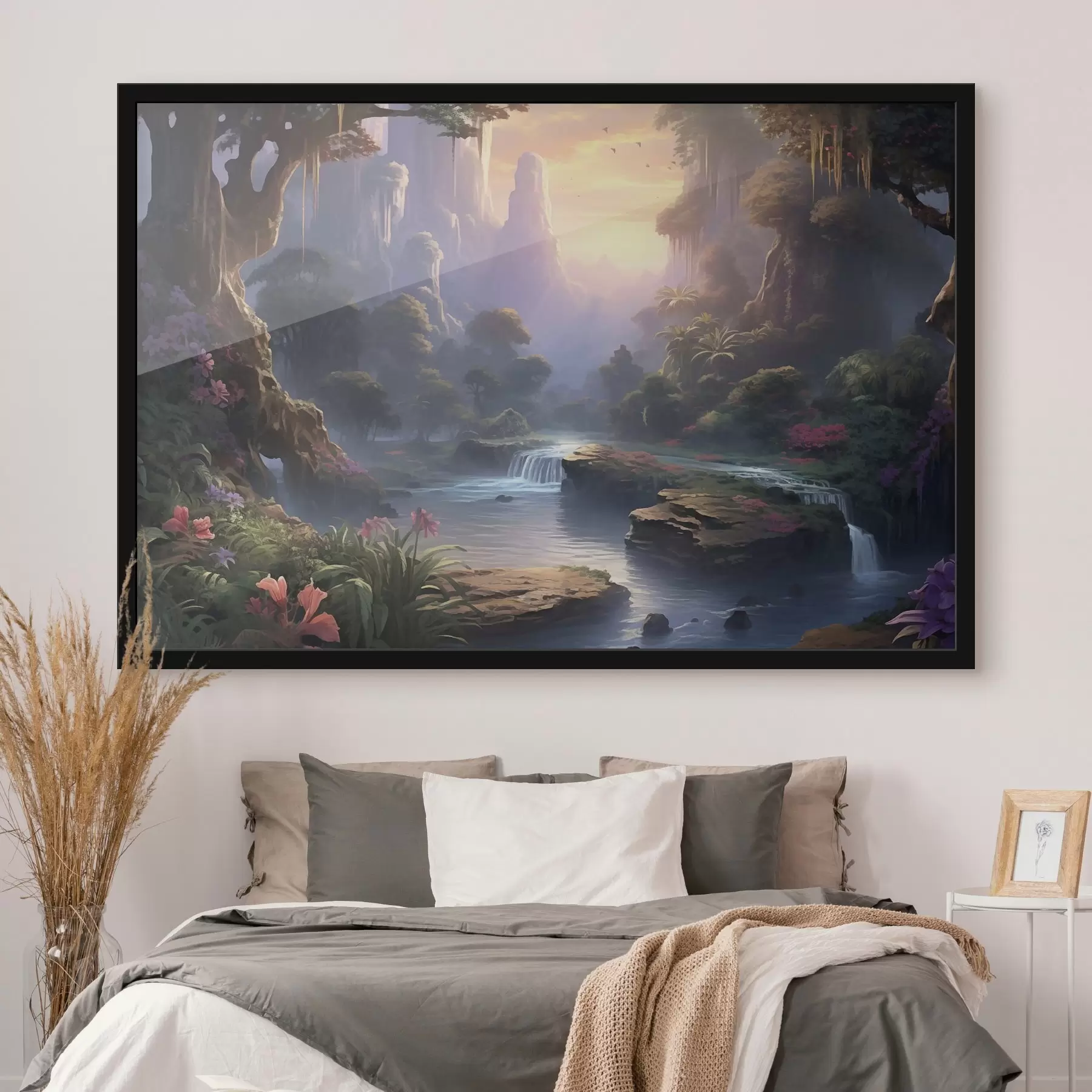 Fototapete Wasserfälle in einem märchenhaften Wald f47893