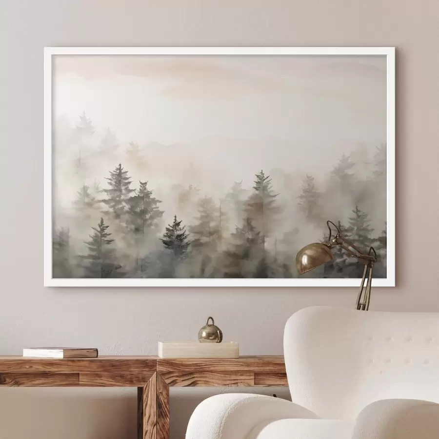 Fototapete Aquarellwald, Imitation f47885