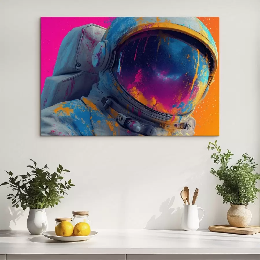 Wandbilder Astronaut mit einem hellen Helm s47905