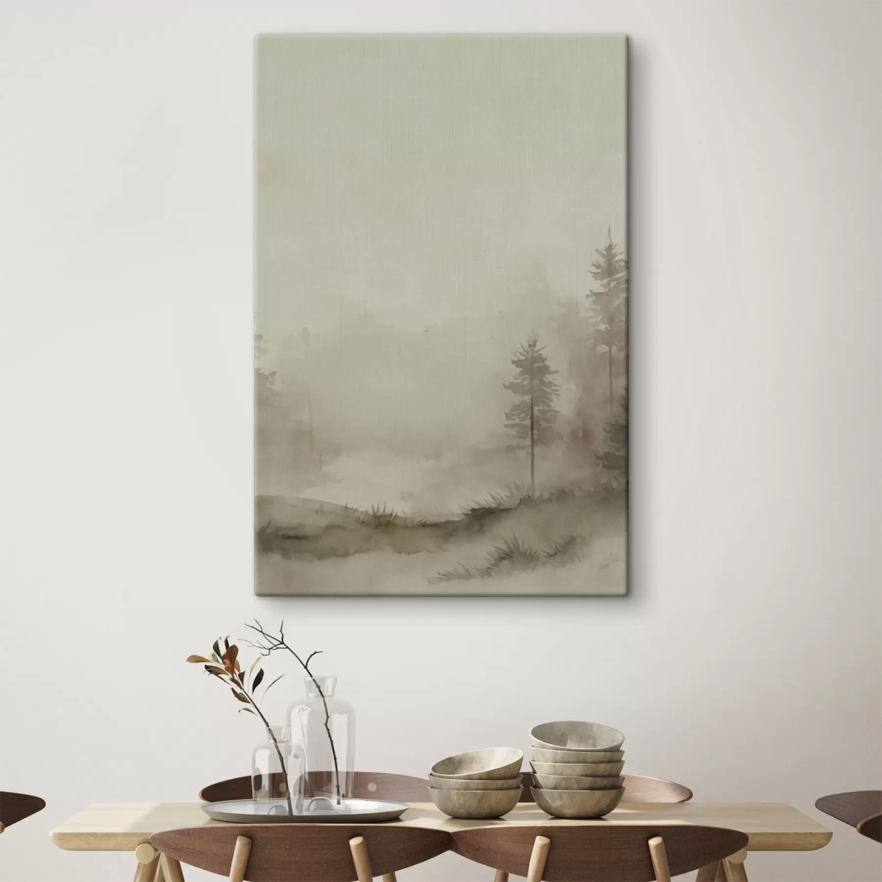 Wandbilder Nadelwald, Aquarellimitation s47997