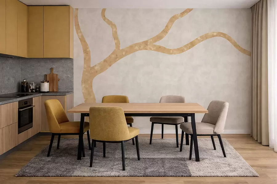 Fototapete Heller Ast auf hellem Hintergrund w05144