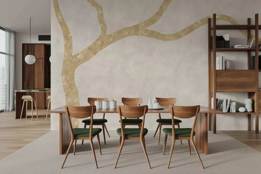 Fototapete Heller Ast auf hellem Hintergrund w05144