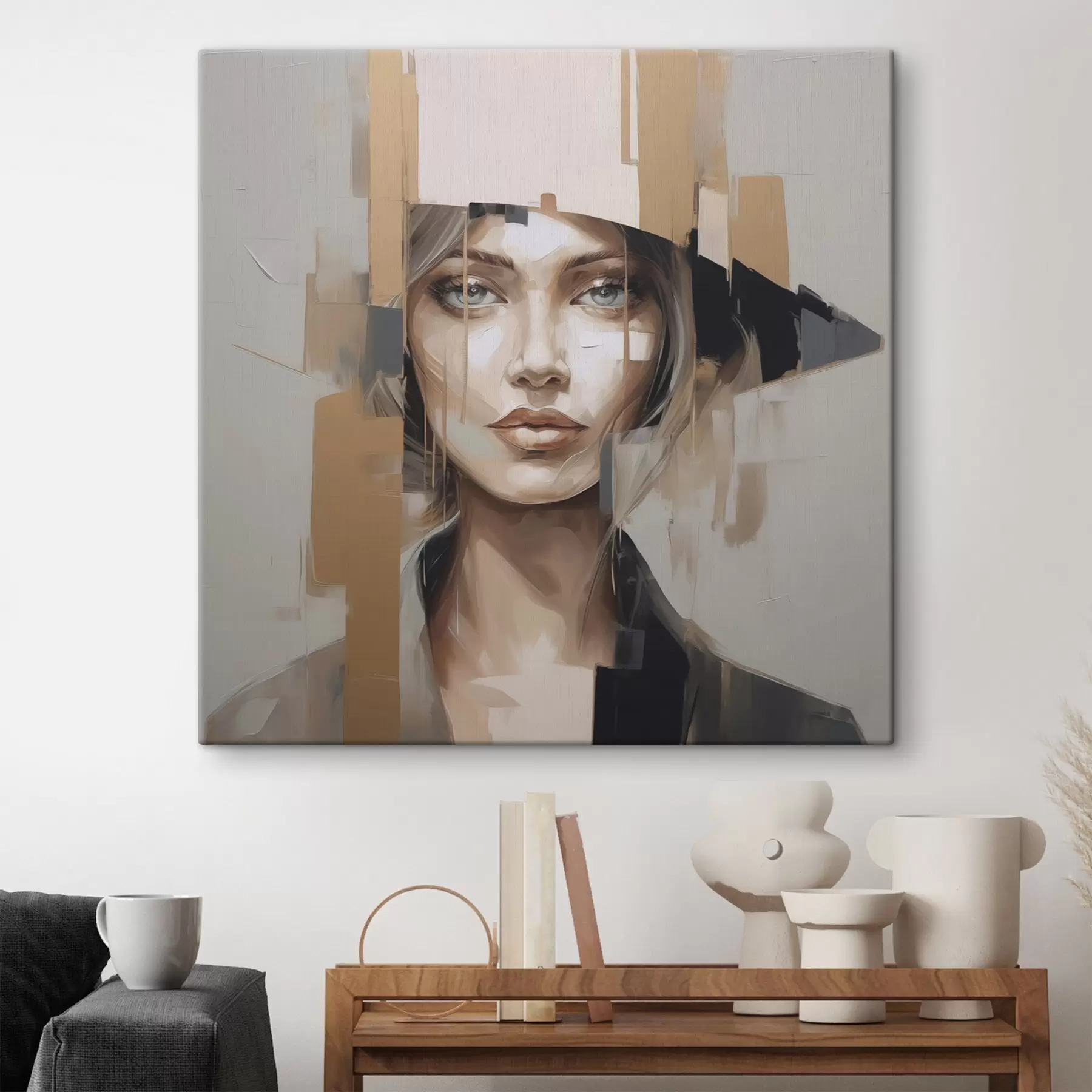 Wandbilder Abstraktes Porträt eines Mädchens s48050