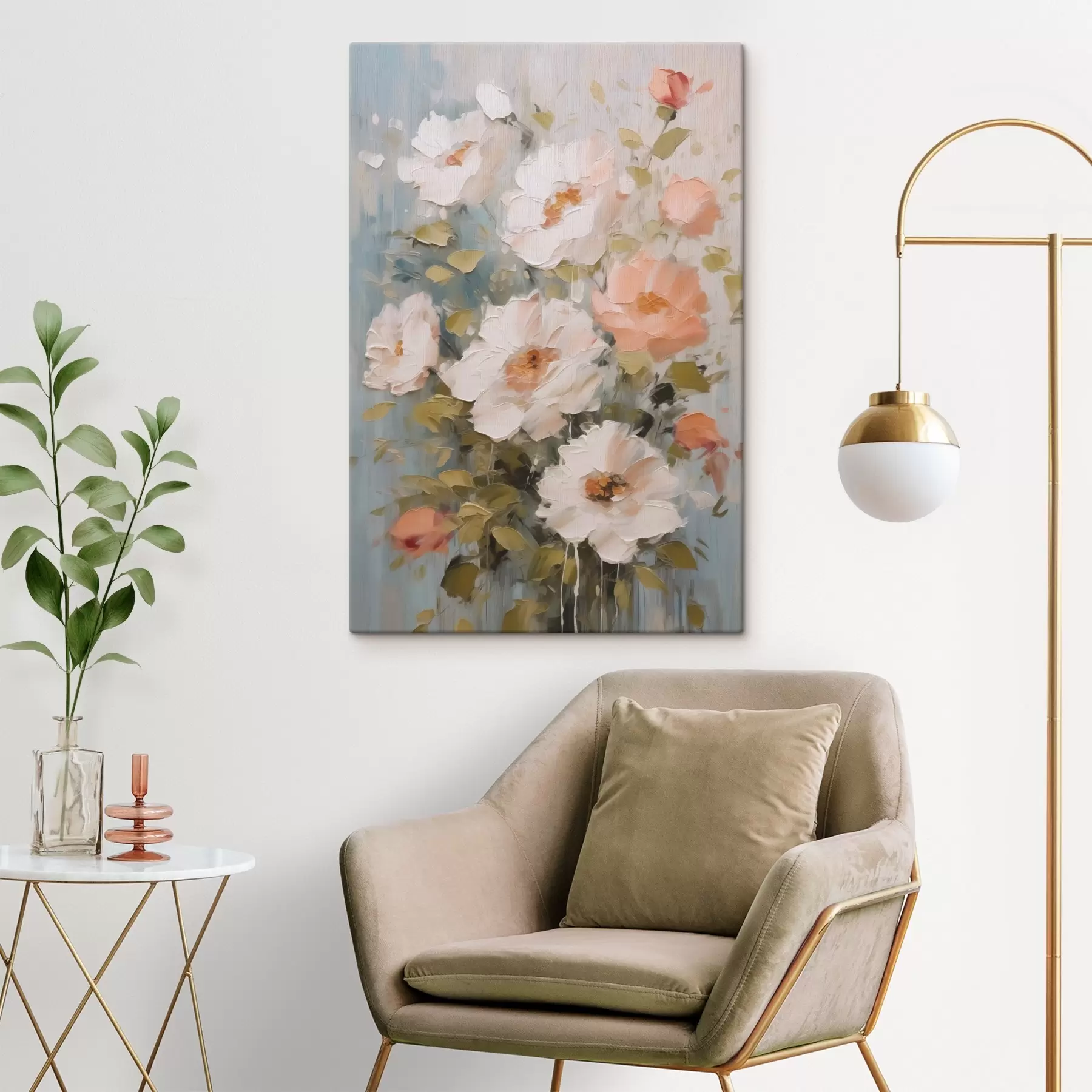 Wandbilder Ein Blumenstrauß als Nachahmung eines Gemäldes s48056