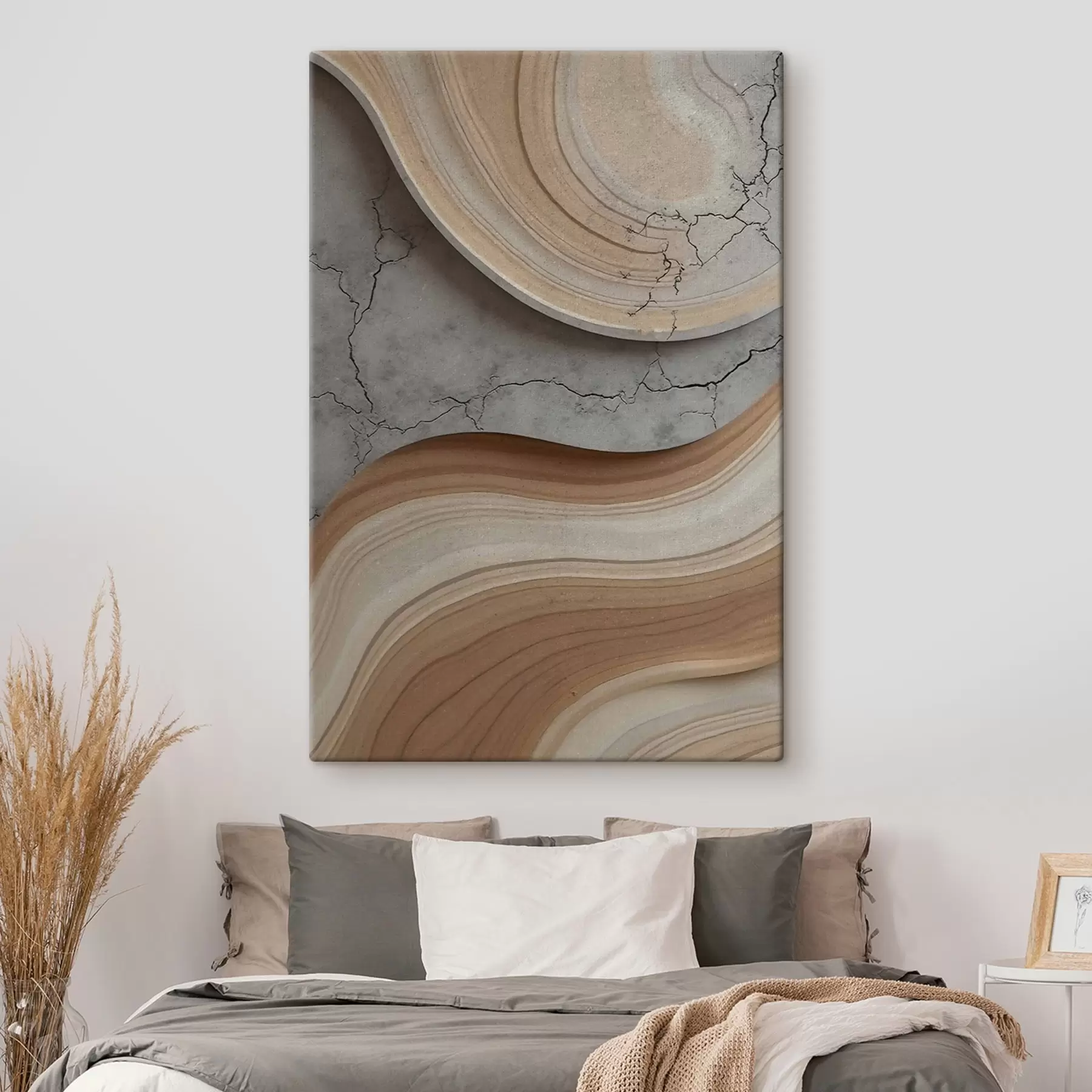 Wandbilder Holz und heller Marmor, Imitation s48103