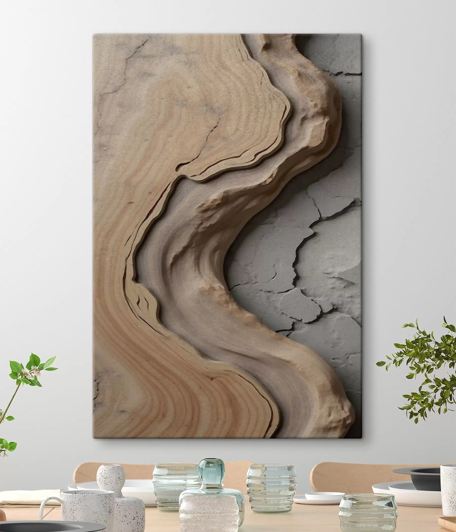 Wandbilder Holz und Beton, Imitation s48105