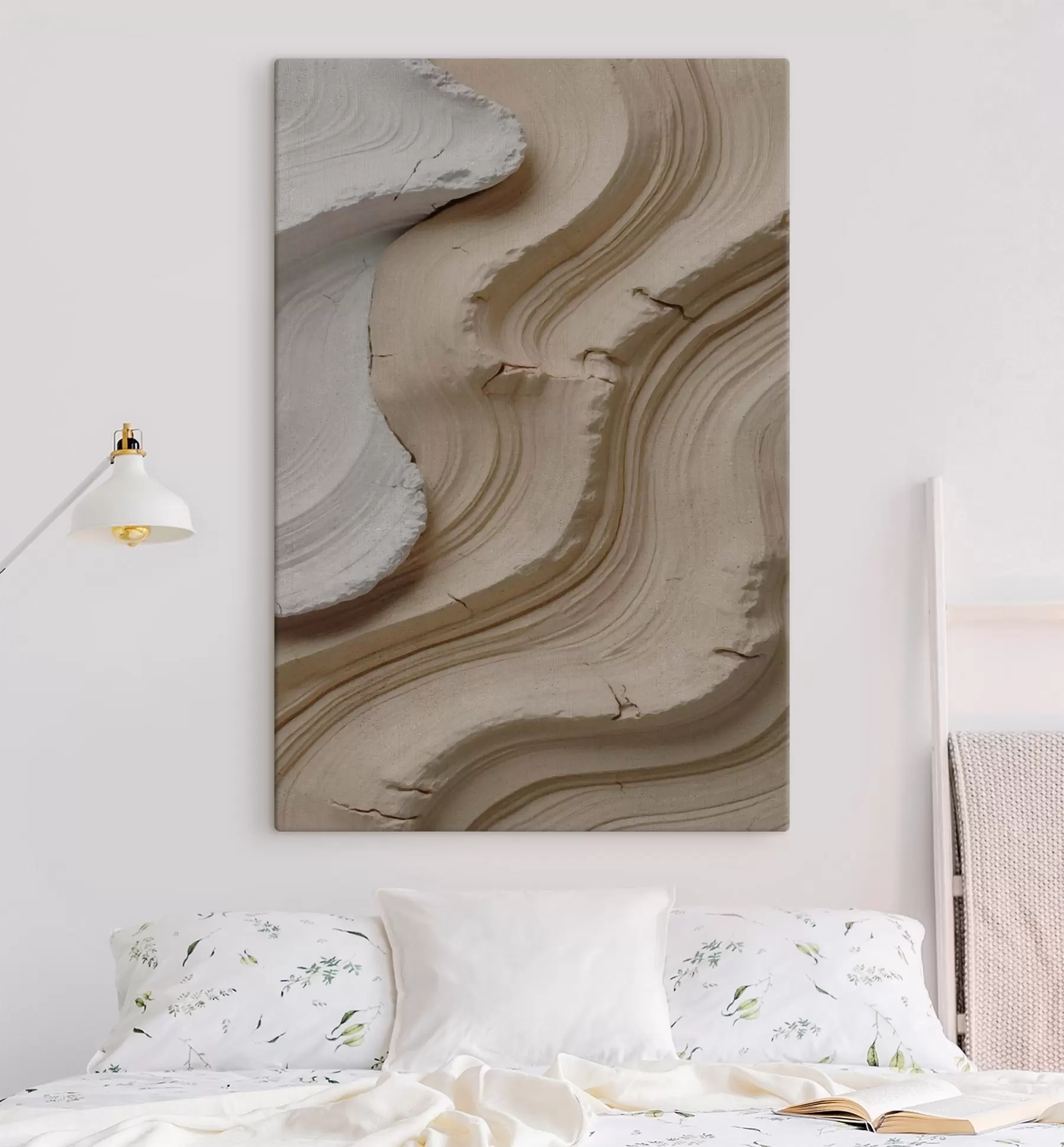 Wandbilder Imitation von hellen und beigen Leisten s48108