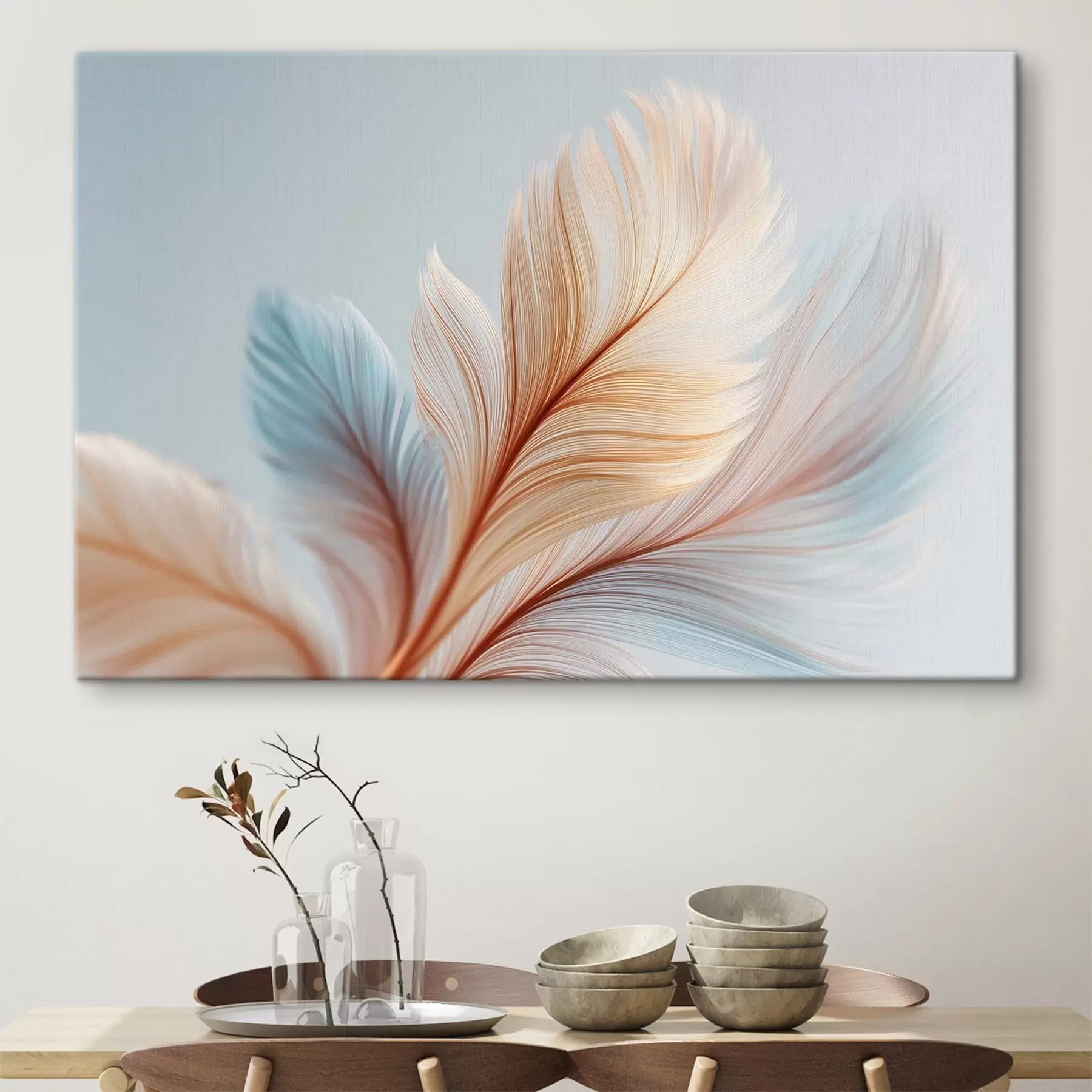 Wandbilder Mehrfarbige Federn s48110