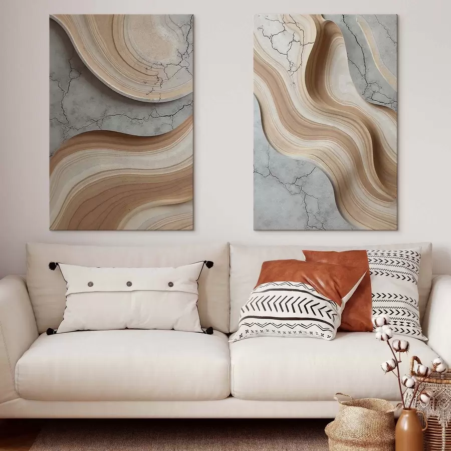 Wandbilder Holz und Beton, Imitation m30078