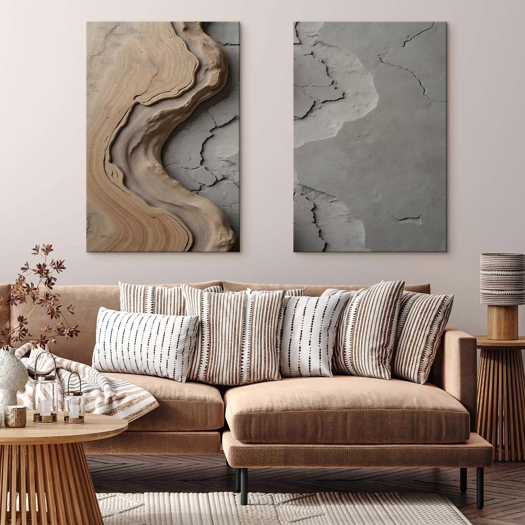 Wandbilder Holz und Beton, Imitation m30079