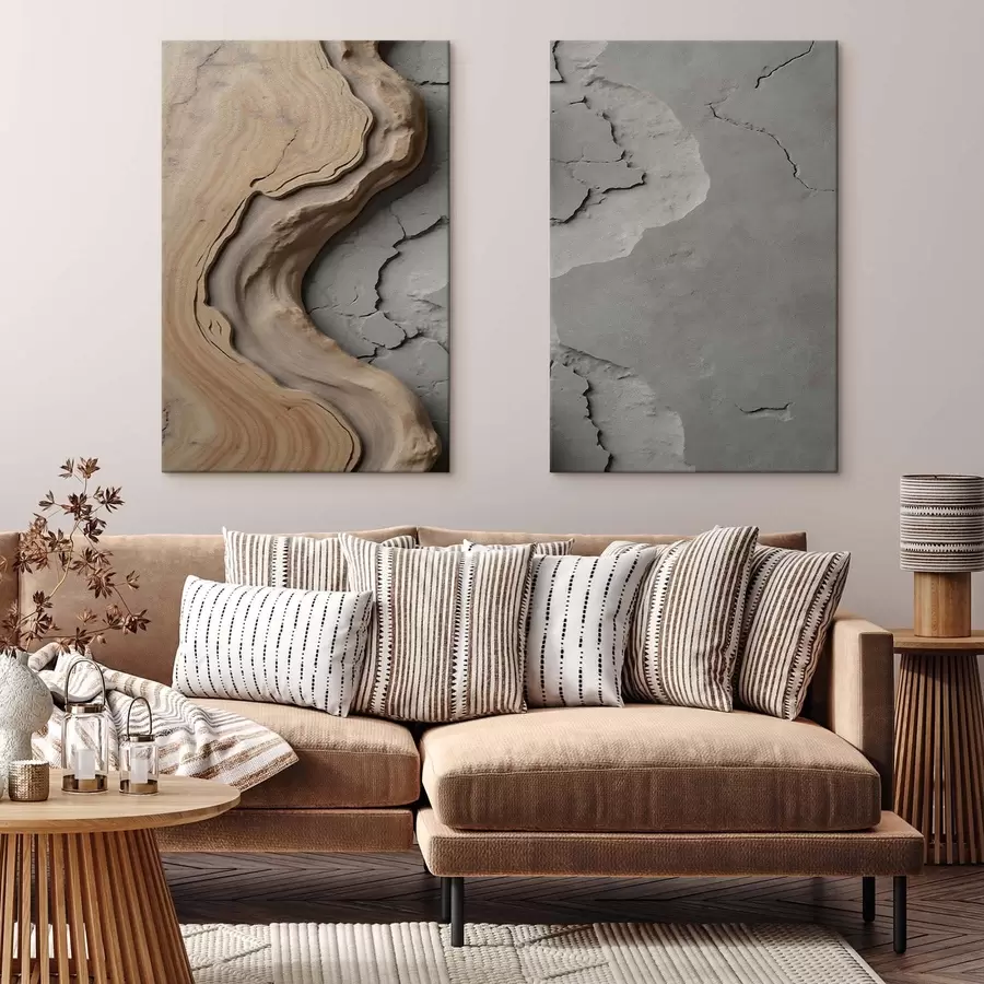 Wandbilder Holz und Beton, Imitation m30079