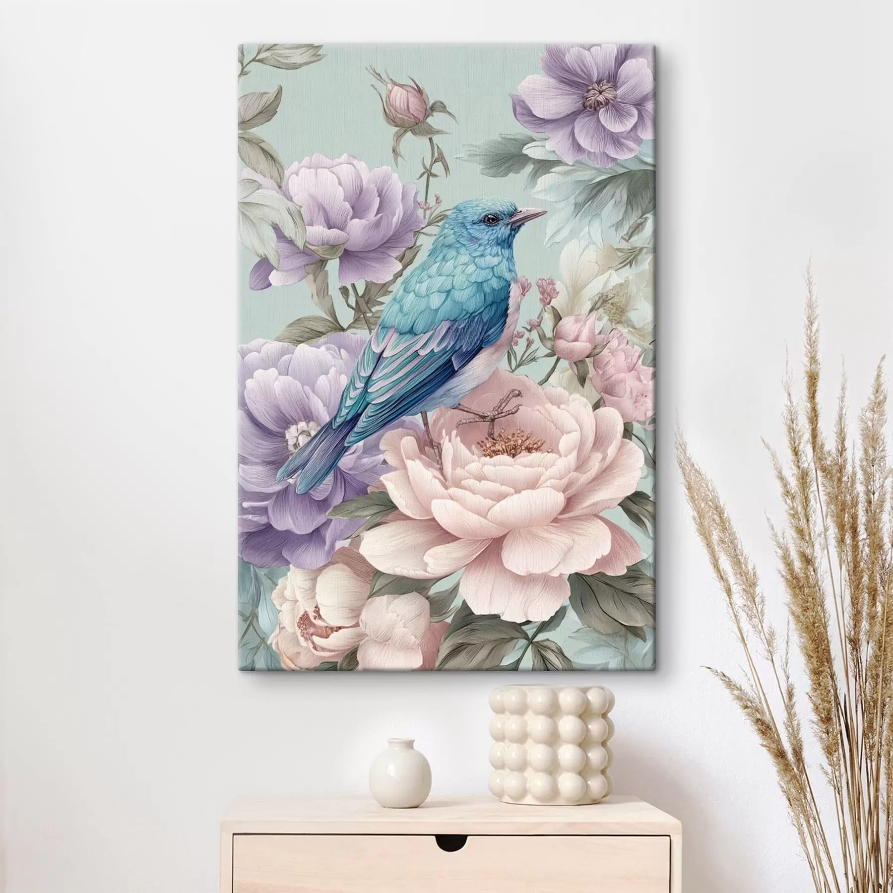 Wandbilder Singende Vögel in Rosen s47943