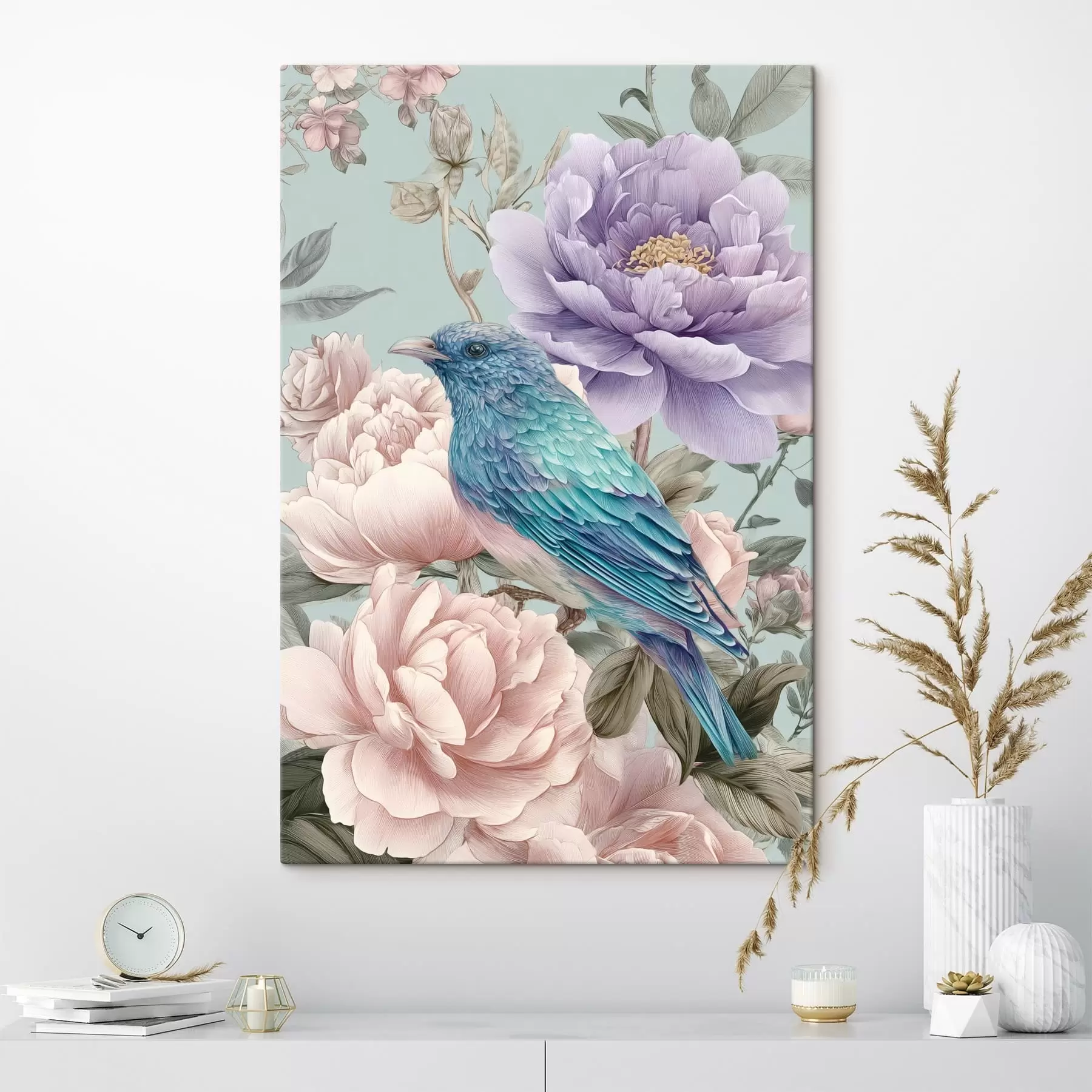 Wandbilder Singende Vögel in Rosen s47944