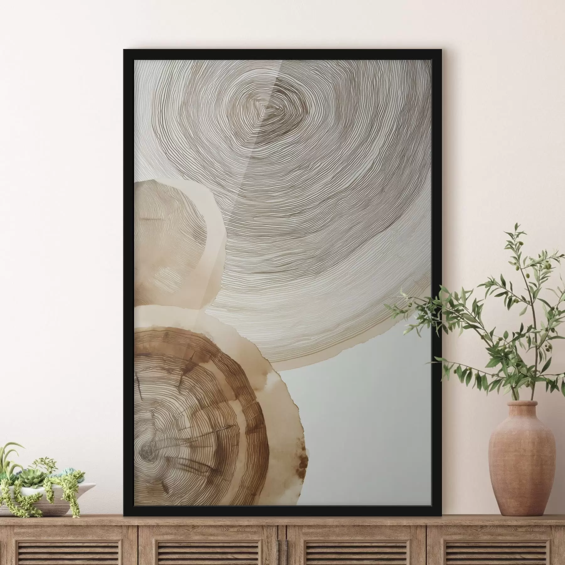 Fototapete abstrakte jährliche Baumringe f47934