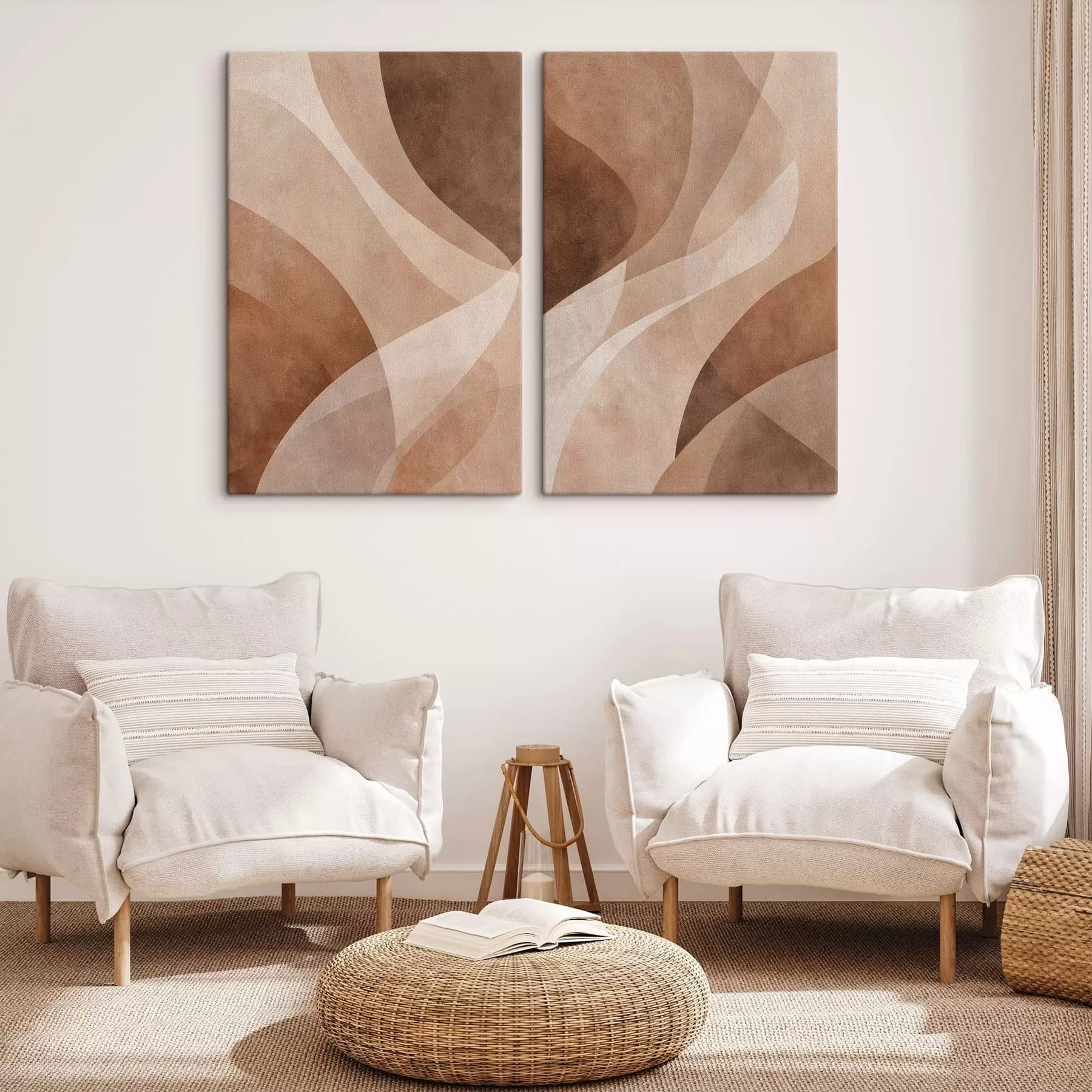 Wandbilder abstrakte Wellen in Schokoladentönen m30096