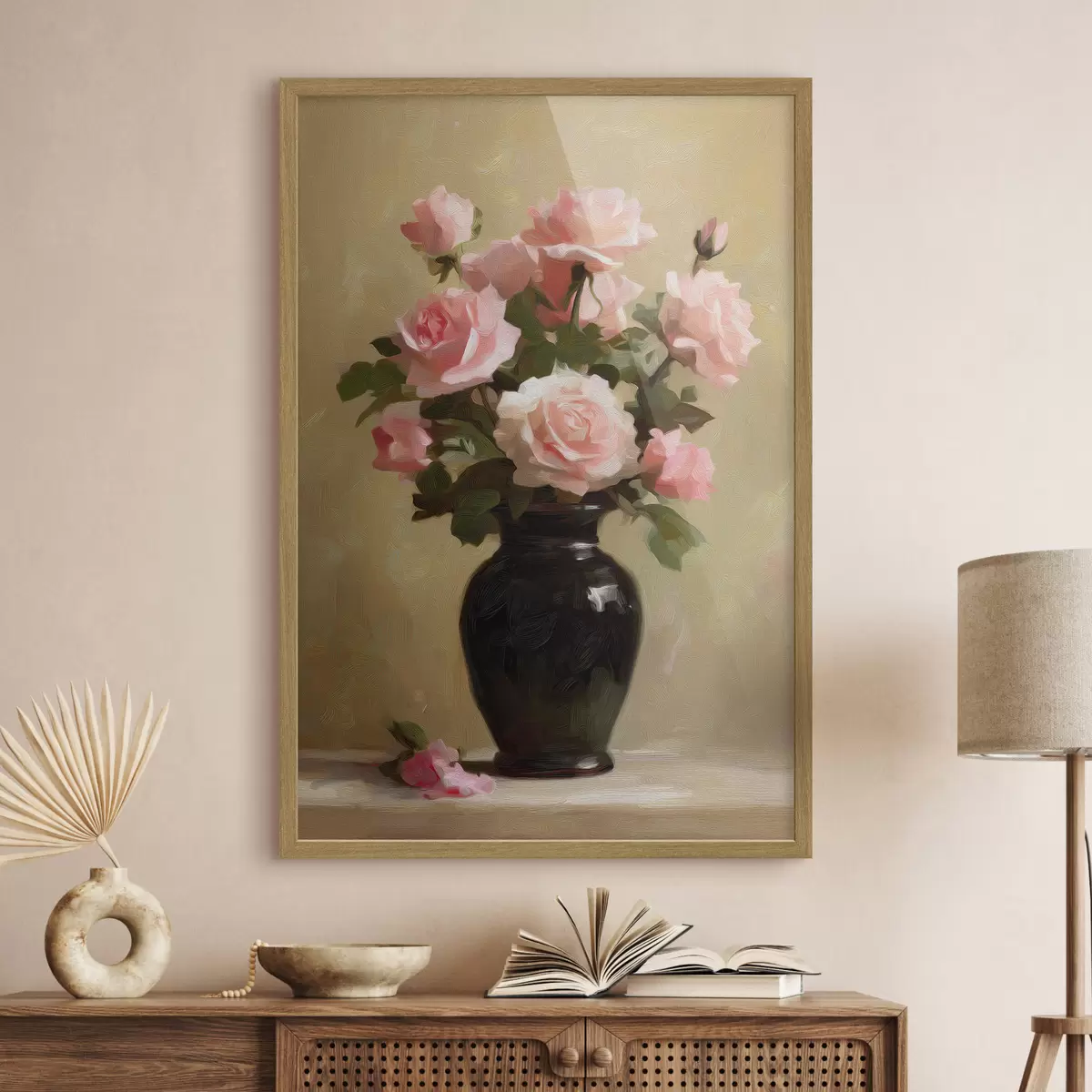 Poster Vase mit Rosen f48125
