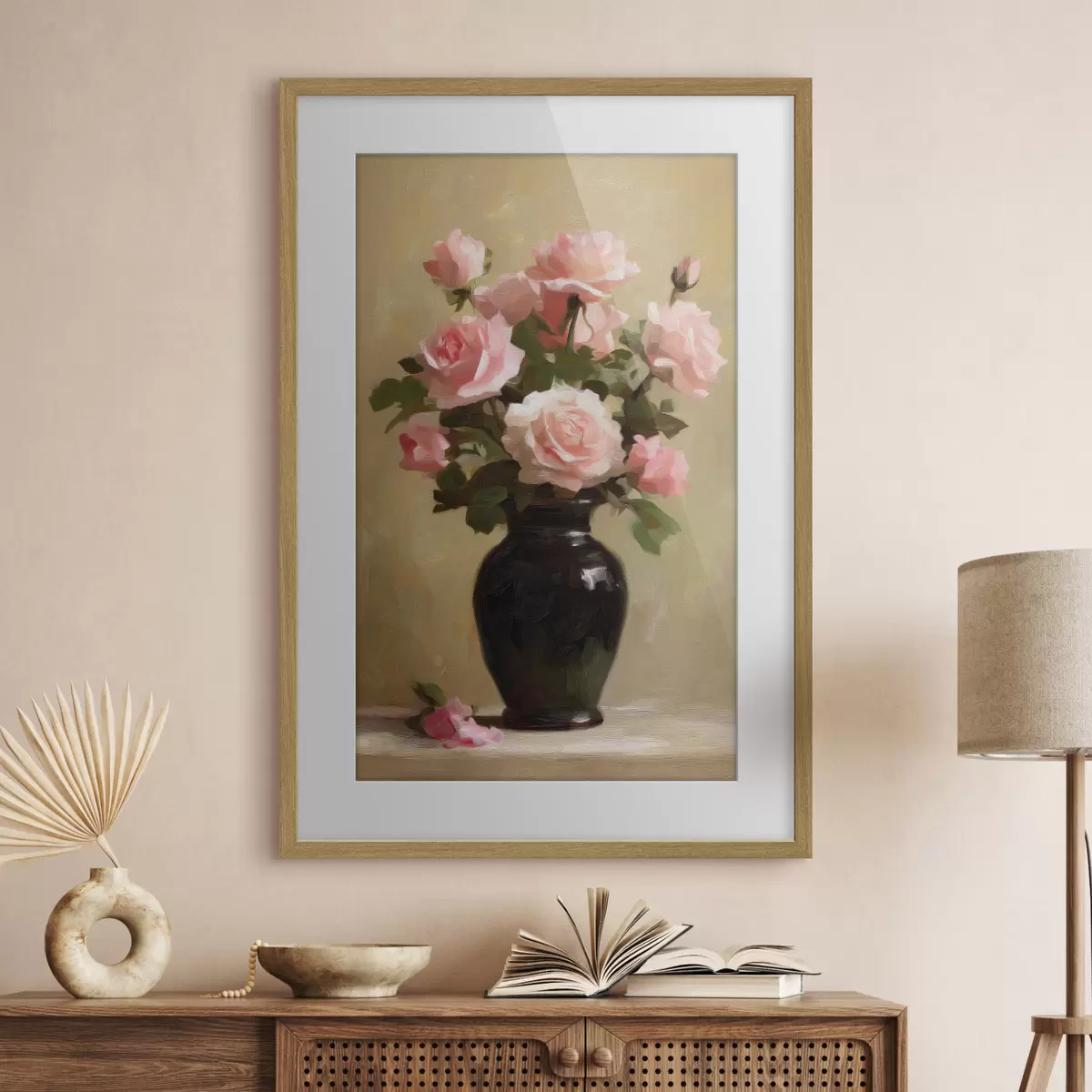 Poster Vase mit Rosen f48125