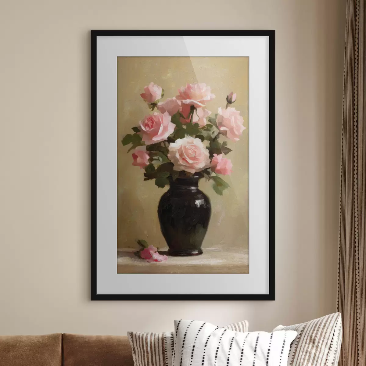 Poster Vase mit Rosen f48125
