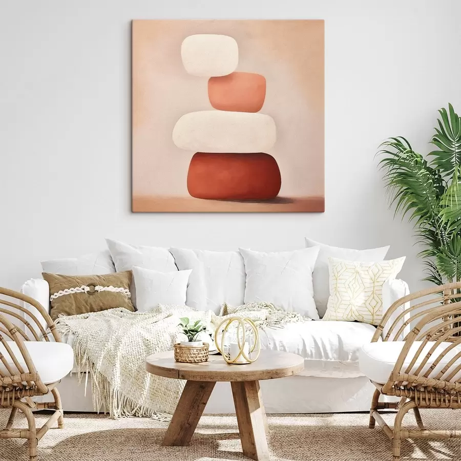 Wandbilder Minimale abstrakte Komposition aus gestapelten Formen s48076