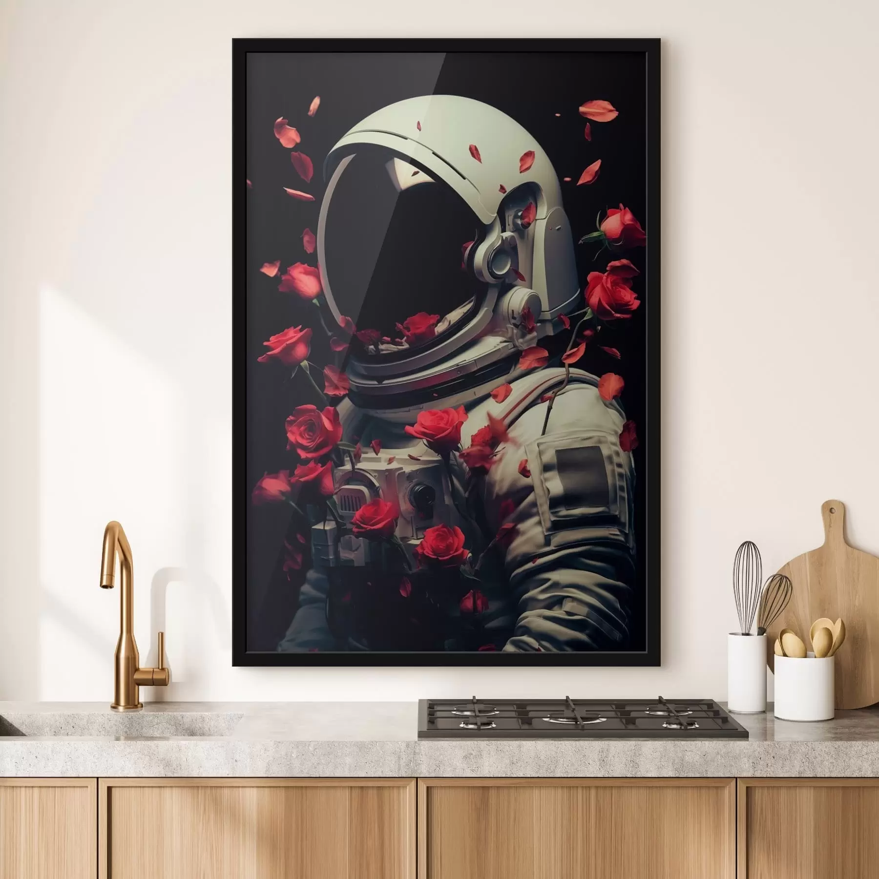 Fototapete Surreales Porträt eines Astronauten in weißem Raumanzug f48113