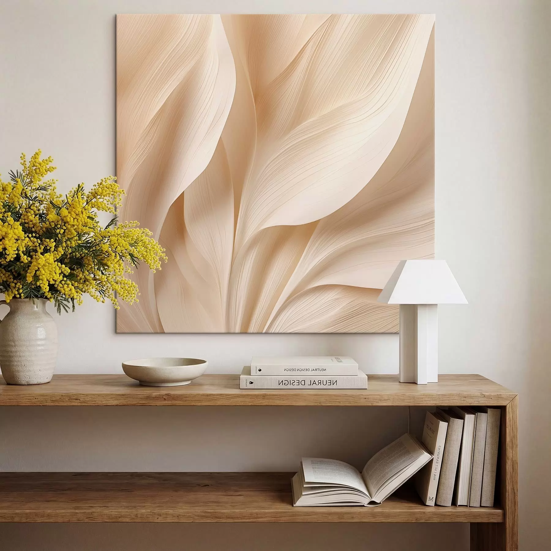 Wandbilder Abstrakte beige fließende Linien s48095