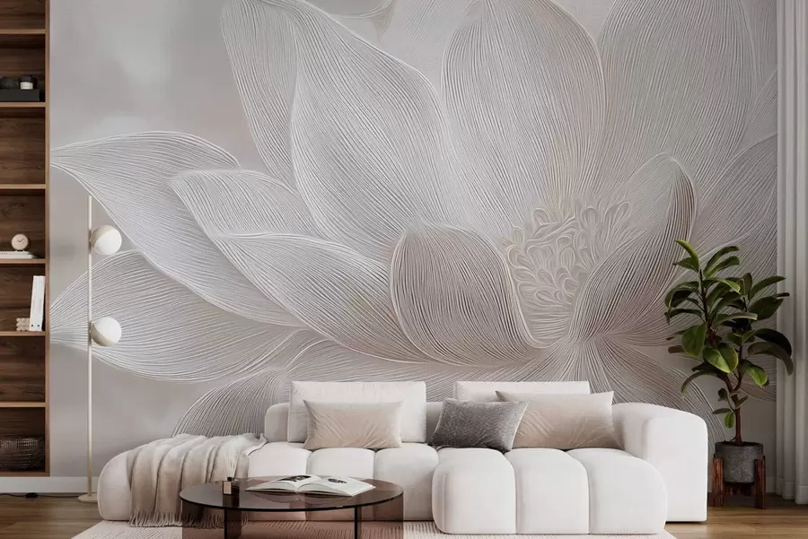 Fototapete Abstrakte fließende Wellen in hellbeigen Farbtönen w05266