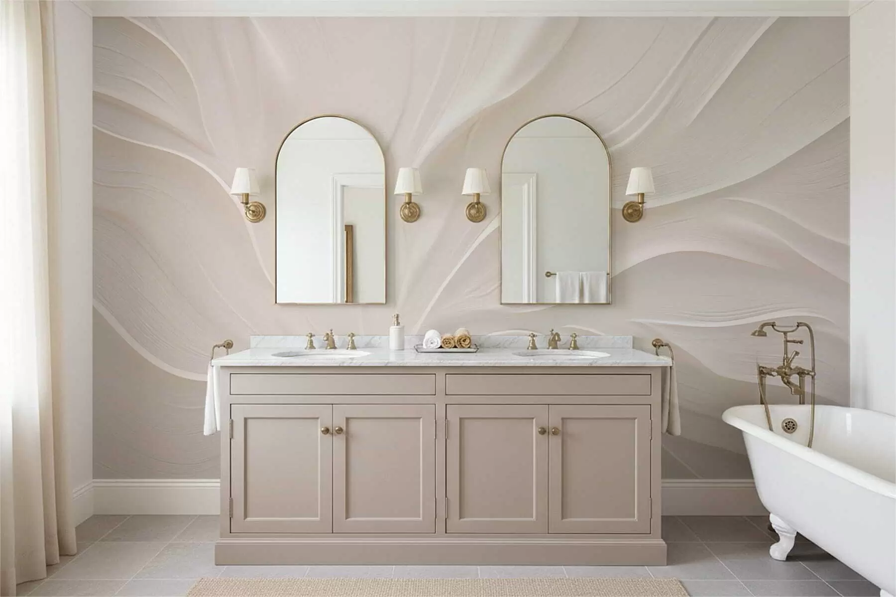 Fototapete Zarte, durchscheinende Blätter an einem Ast w05267