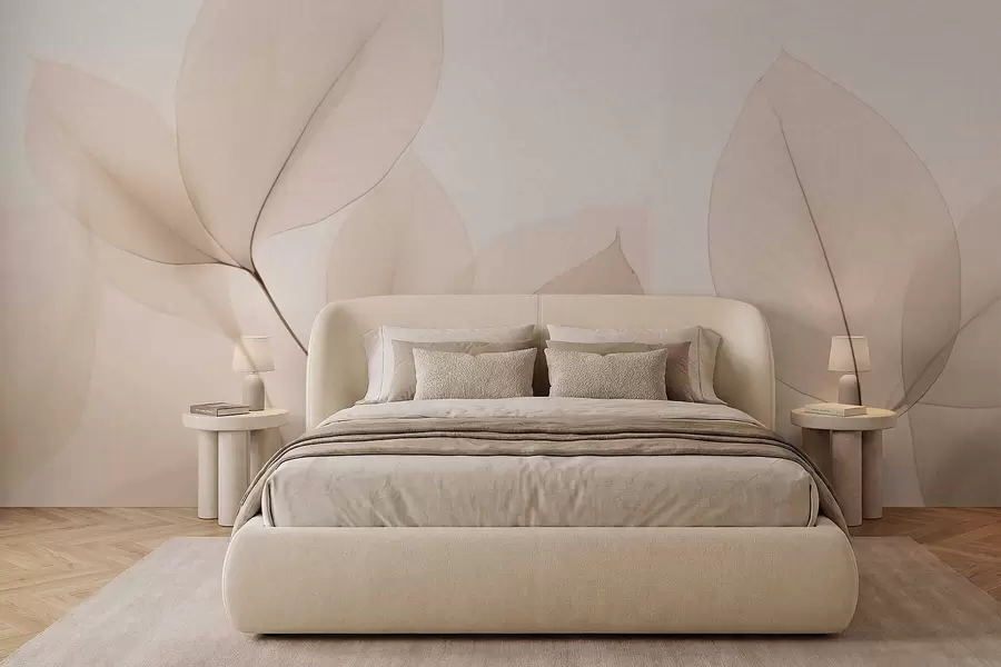 Fototapete Weiße Blume mit feiner Linie w05268