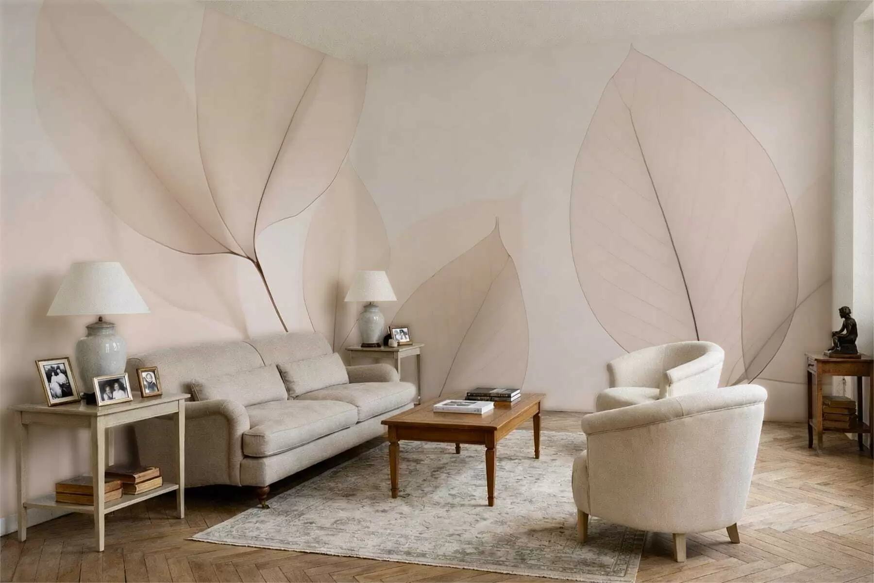 Fototapete Weiße Blume mit feiner Linie w05268