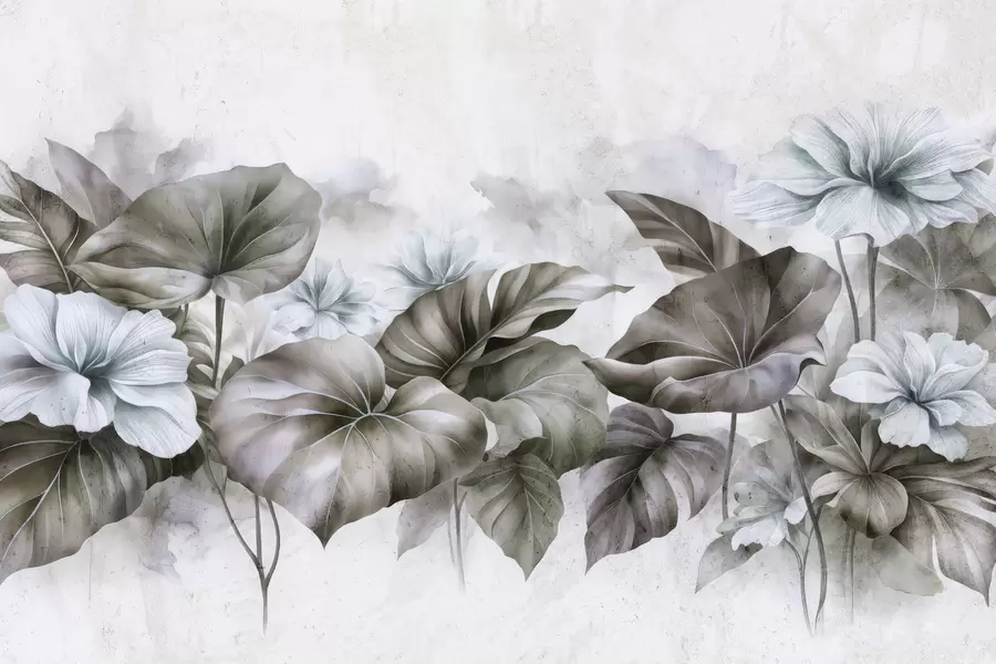 Fototapete Grunge-bemalter Lotus w05282