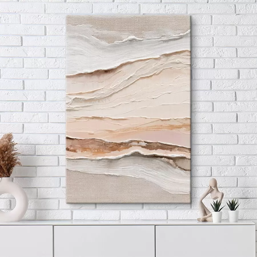 Wandbilder Schichtkomposition in Sand- und Cremetönen s47966