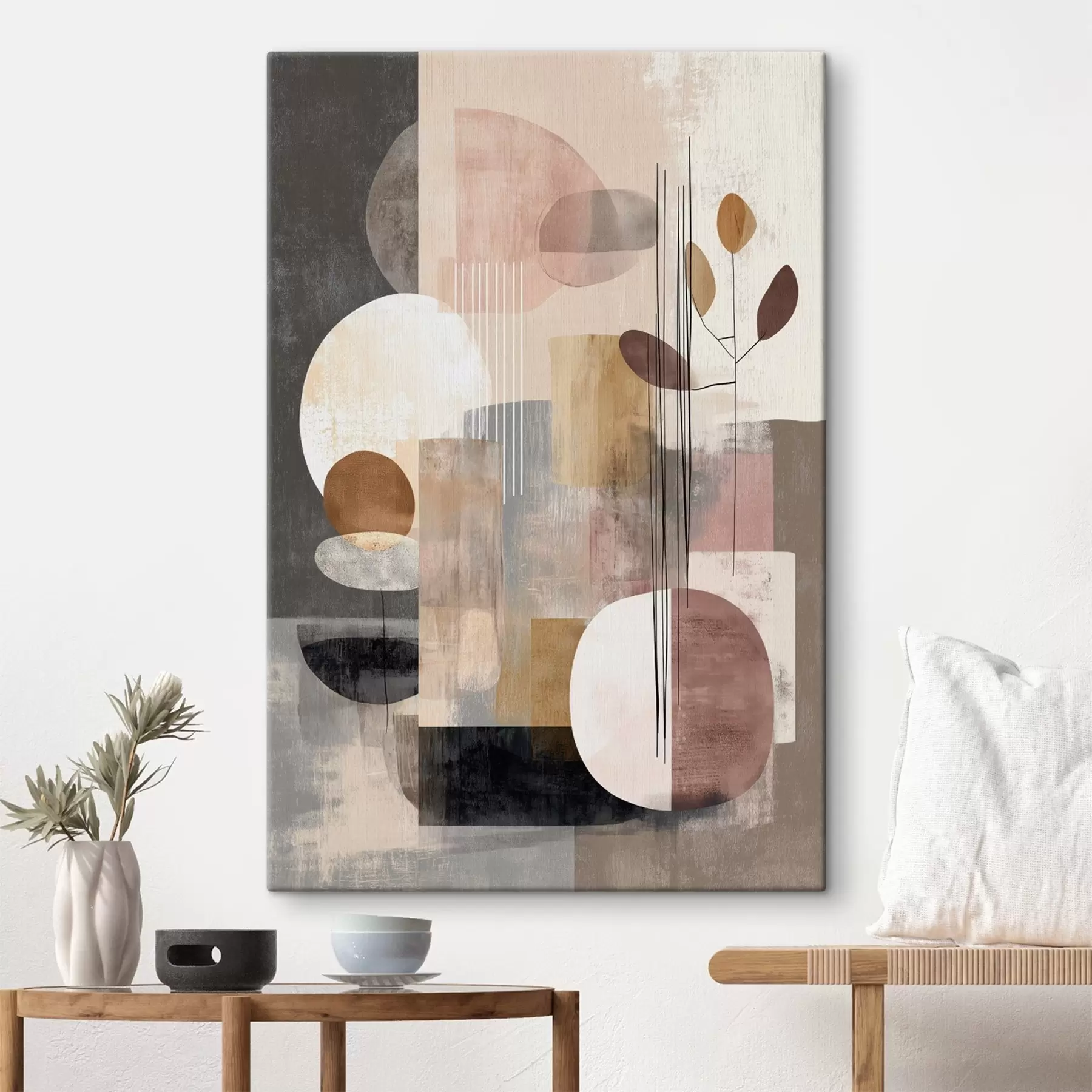 Wandbilder Collage mit botanischen Elementen im Stil der digitalen Malerei s47981