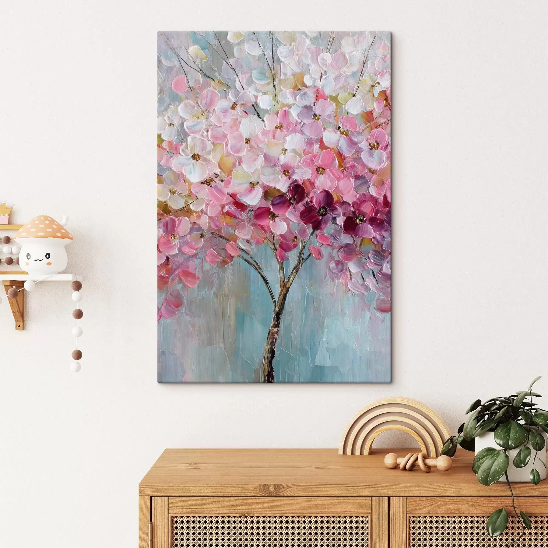 Wandbilder Zarte rosa Blüten vor einem klaren Himmel s47988