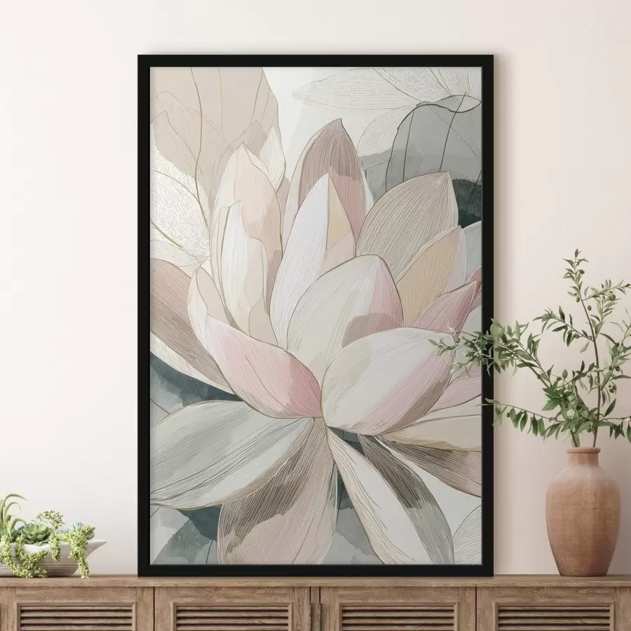 Fototapete Zarte Lotusblütenblätter mit klaren Konturen f47974