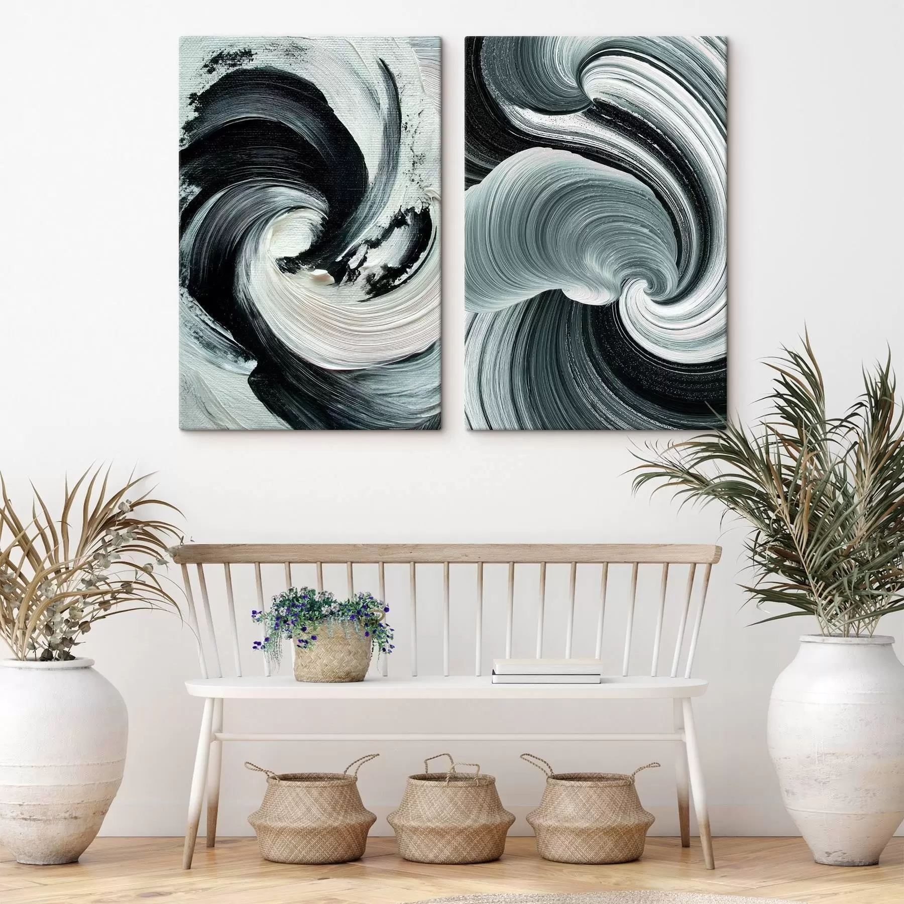 Wandbilder Ausdrucksstarke monochrome Komposition mit volumetrischer Textur m30041