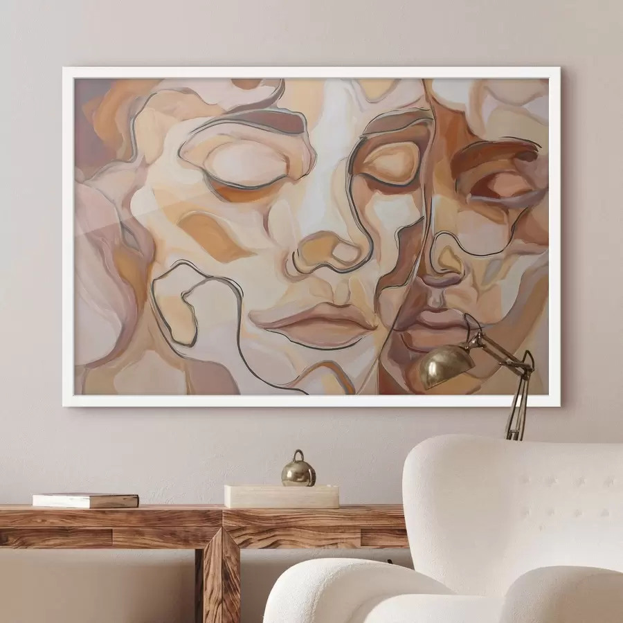 Fototapete Abstraktes Porträt einer Frau und eines Mannes f48174