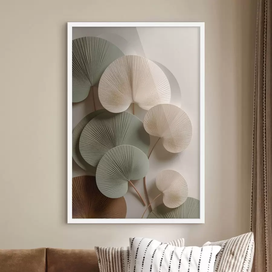 Fototapete Abstrakte Komposition mit Blättern f48225