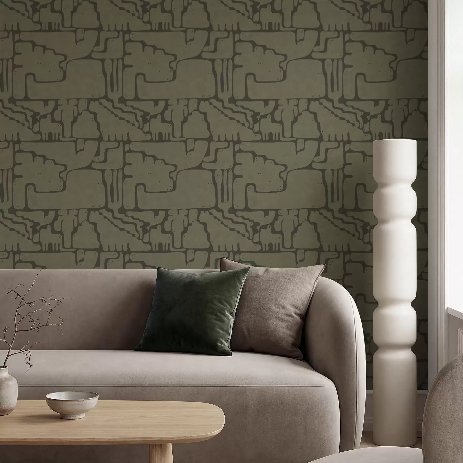 Fototapete Abstrakte organische Muster in Grüntönen a01122