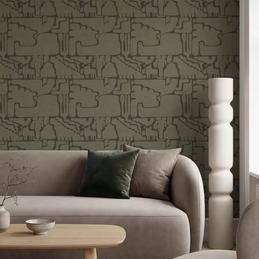 Fototapete Abstrakte organische Muster in Grüntönen a01122