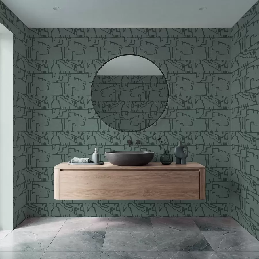 Fototapete Abstraktes Muster in Blaugrüntönen a01122v3