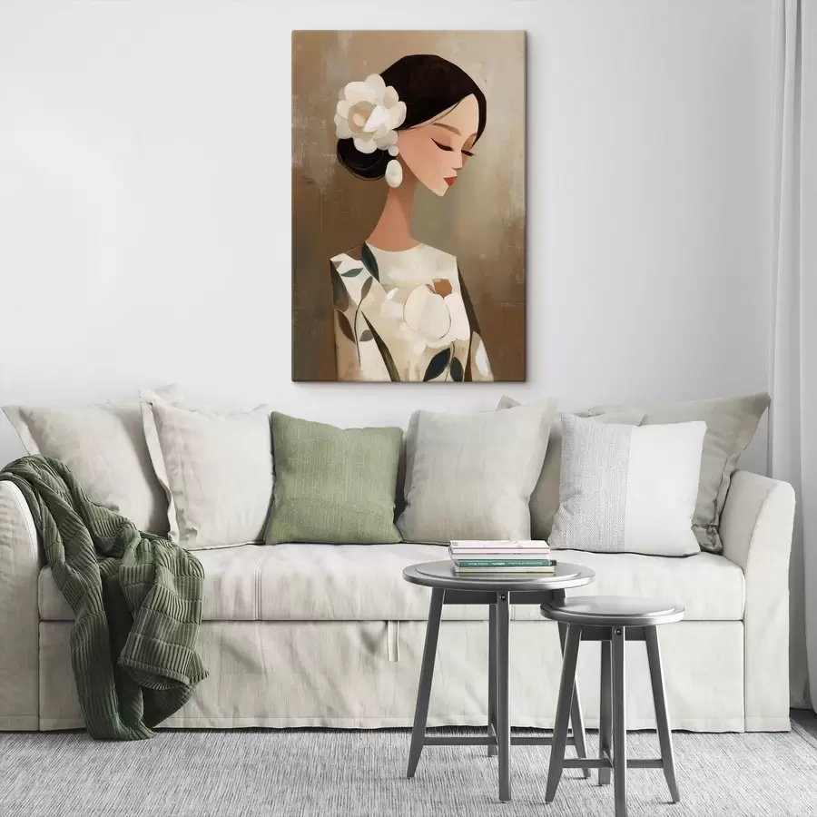 Wandbilder Mädchen mit Blumen im Haar s48232