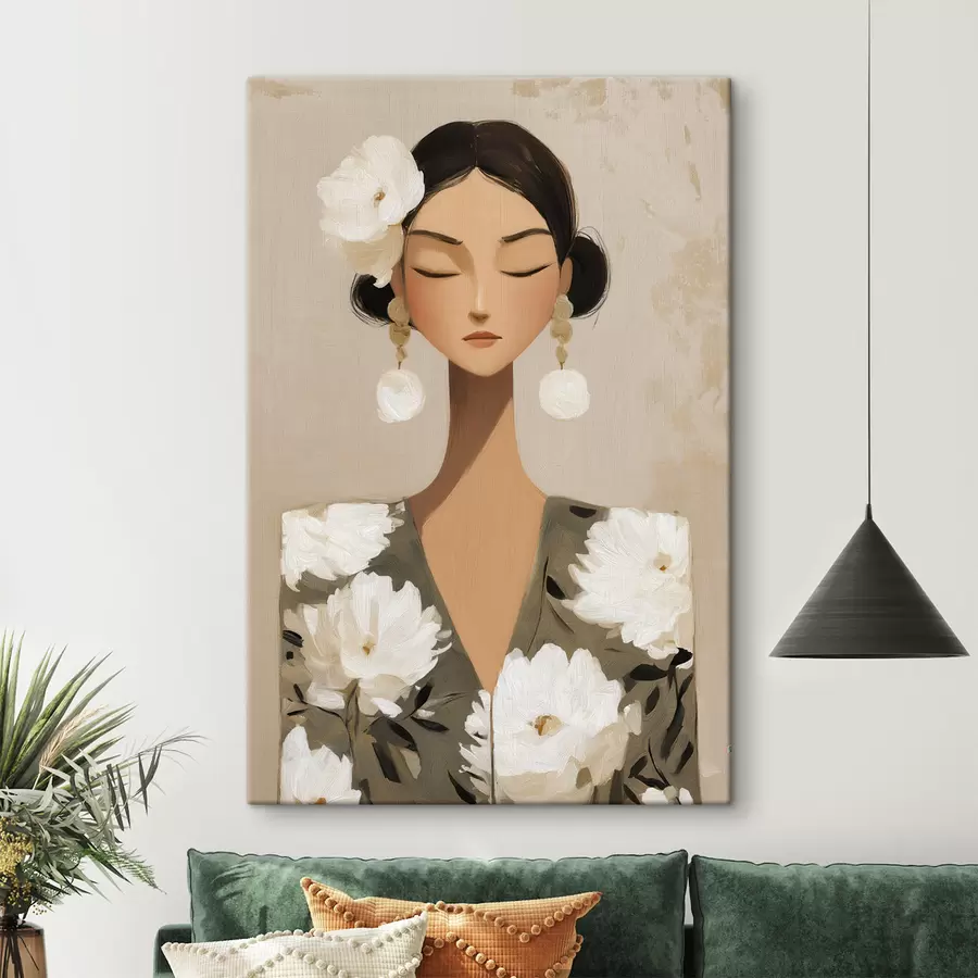 Wandbilder Mädchen mit Blumen im Haar s48233