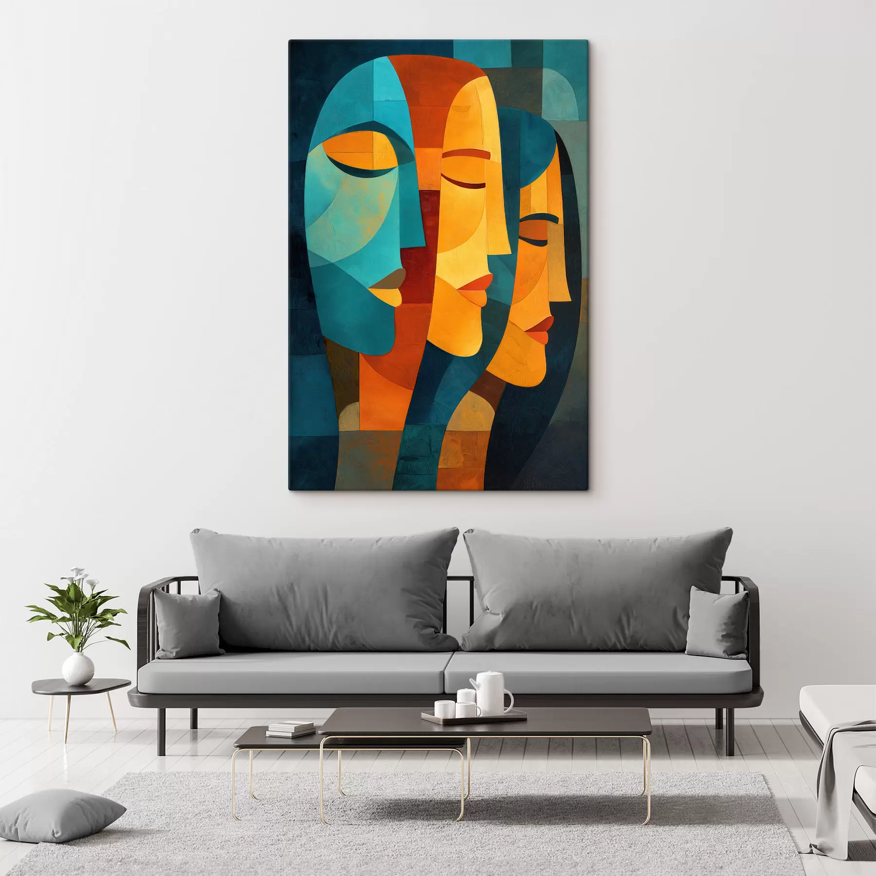 Wandbilder Geometrische weibliche Profile s48256