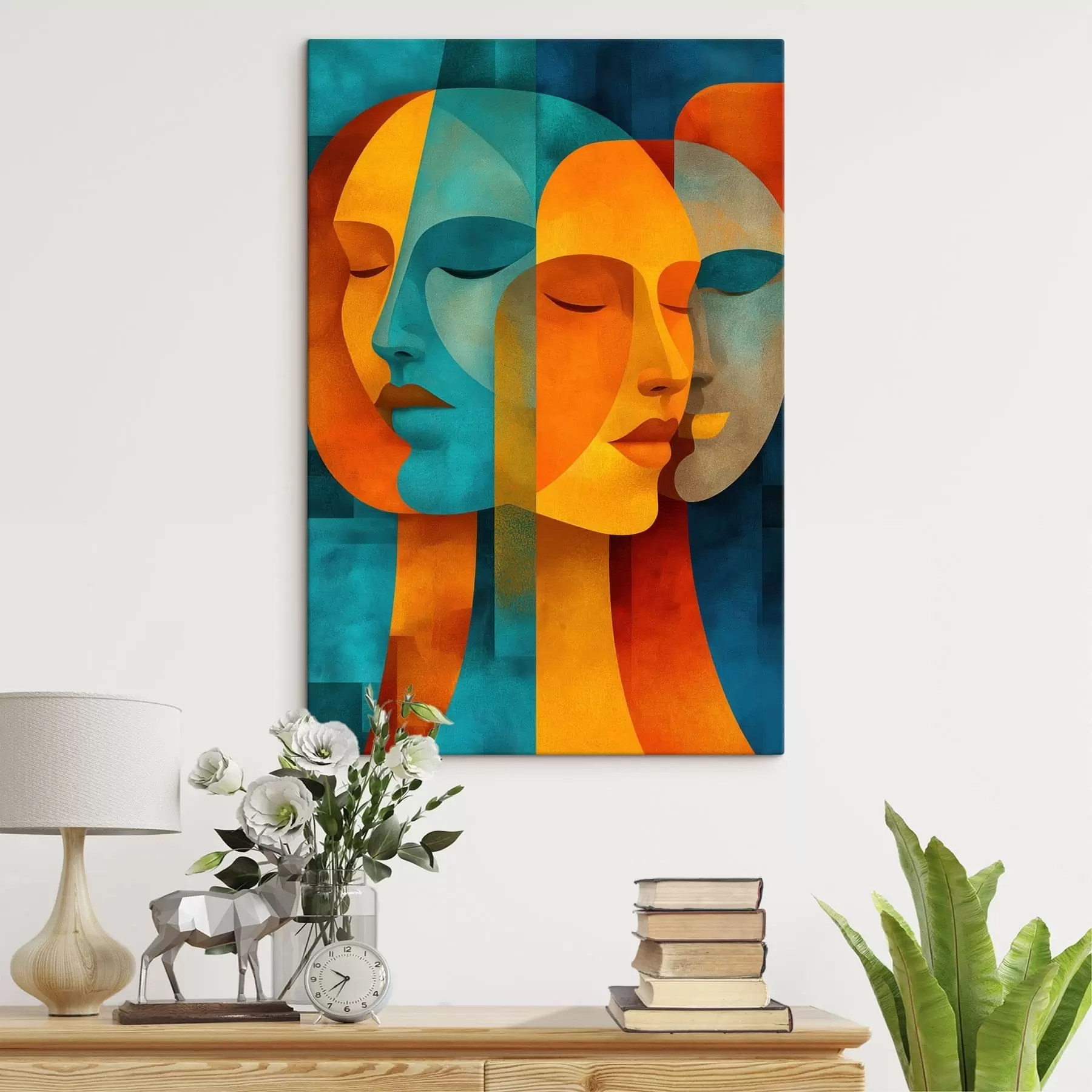 Wandbilder Geometrische weibliche Profile s48257