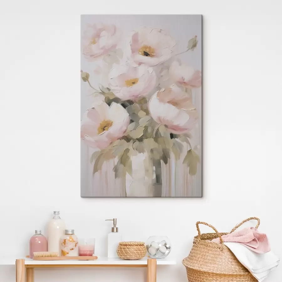 Wandbilder Abstrakte Blumen in einer Vase, Imitation eines Gemäldes s48264