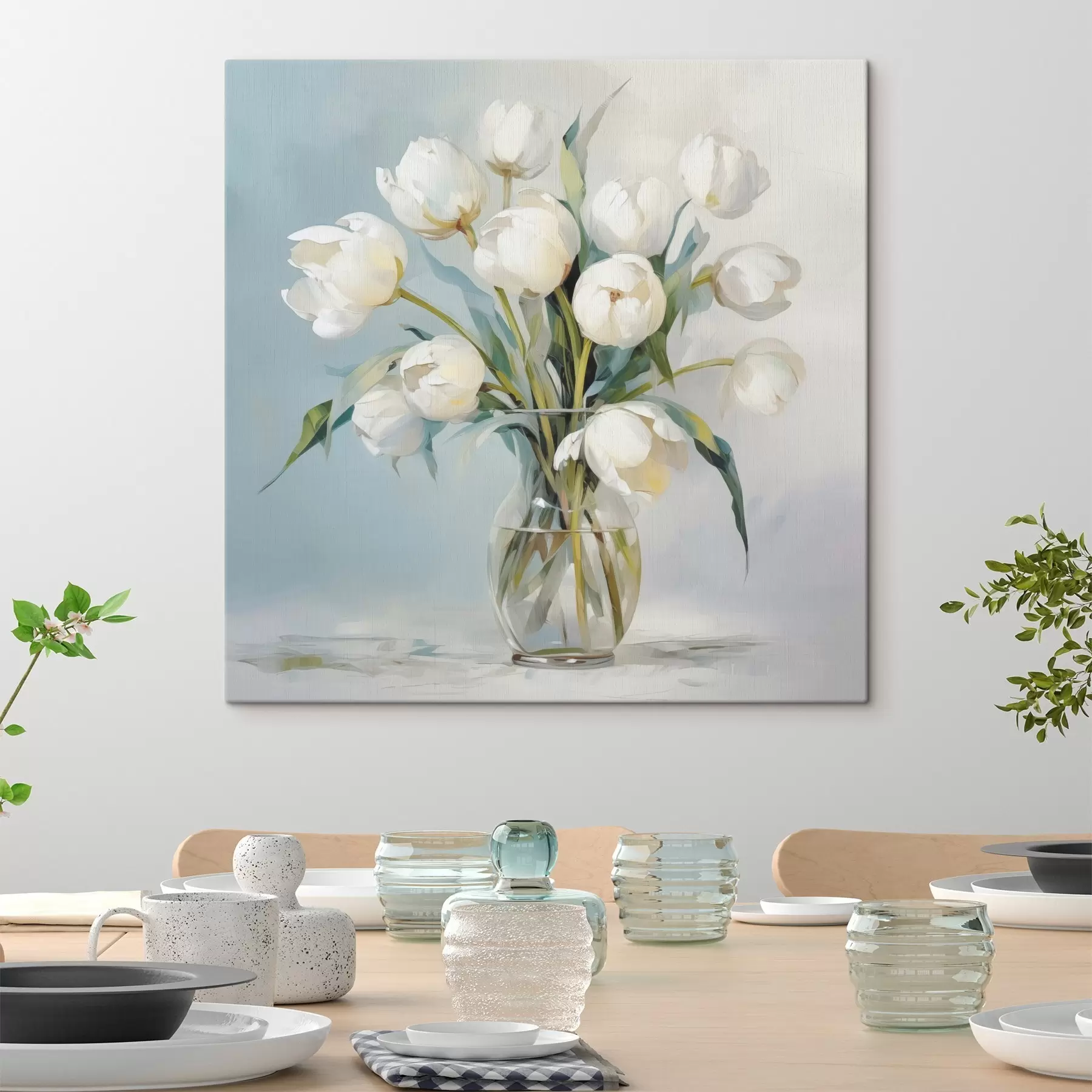 Wandbilder Tulpen in einer Vase Nachahmung Gemälde s48266