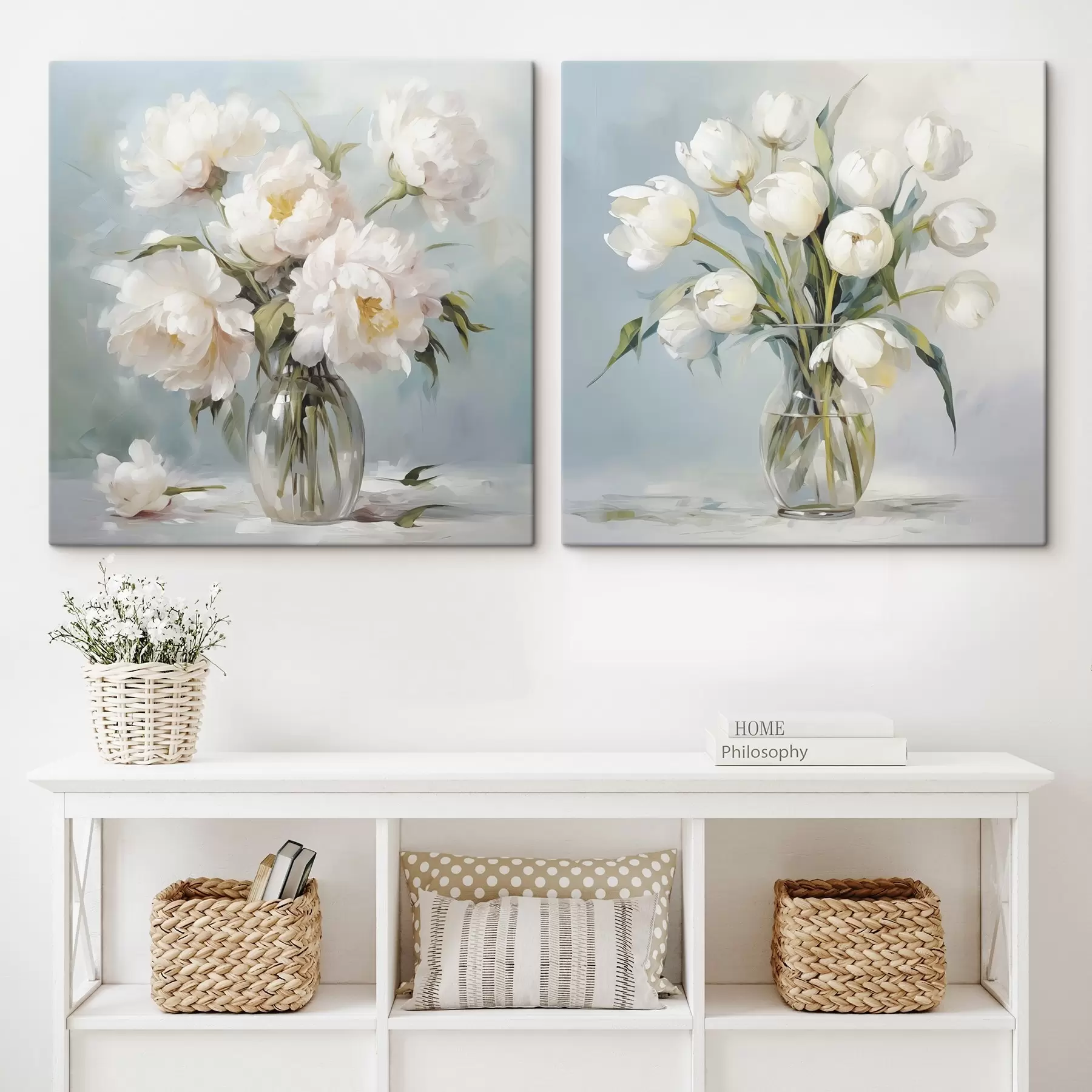 Wandbilder Ein Blumenstrauß in einer Vase, Gemäldeimitation m30167