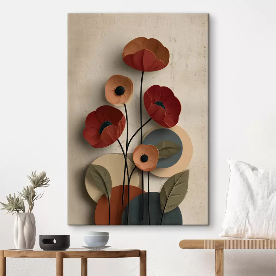 Wandbilder Blumen in vereinfachtem Stil mit Volumeneffekt s48294