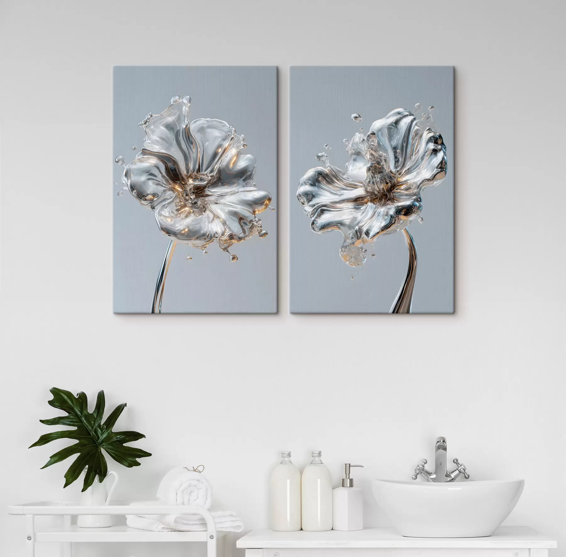 Wandbilder Blumen in flüssiger Textur m30172