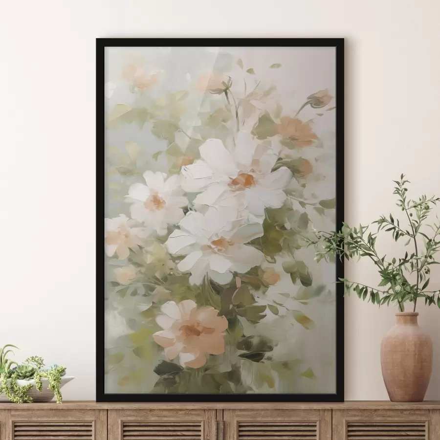 Fototapete Zarte Blumenimitation aus der Malerei f48323